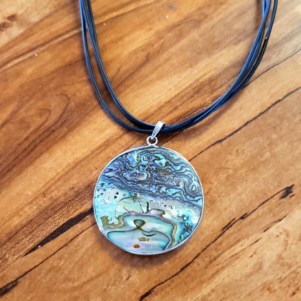 Double Sided Pendant Leather Necklace